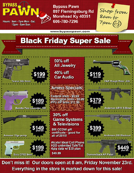 Bypass Pawn in Morehead KY loans, buy, sell, trade, guns, guitars, gold